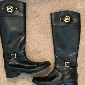 Michael Kors Black Leather Riding Boots - LIKE NEW